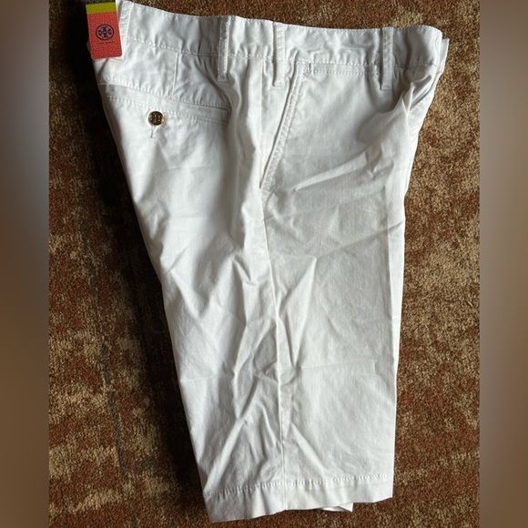 Tory Burch NWT white Bermuda Chino long shorts 25 logo buttons multiple pockets* - Picture 8 of 11